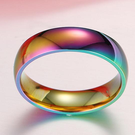 New Fashion Rainbow Stainless Steel – Titanium Ring Simply Exquisite