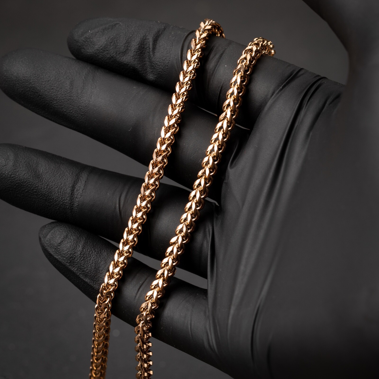 Solid Rose Gold Plated Heavy 316 Stainless Steel 4MM Franco Chain Necklace