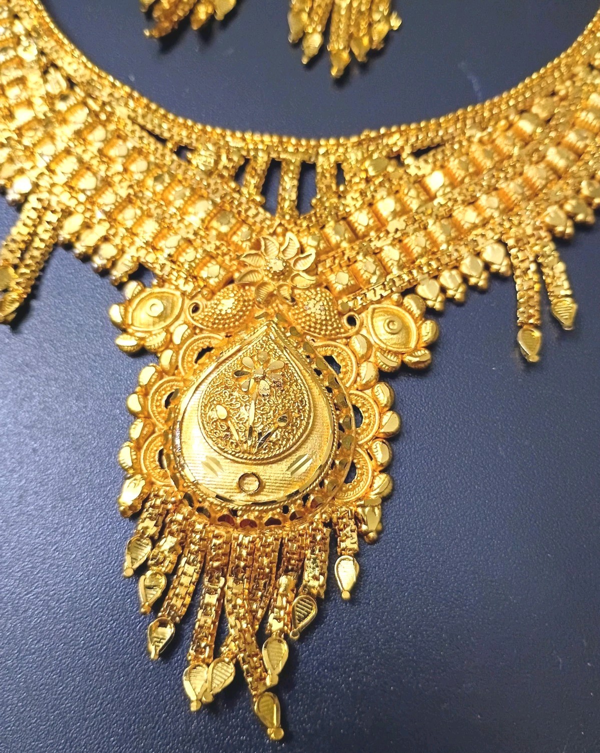 (2 Set) 22K Yellow Gold Plated Bollywood India Necklace & Earring Bells Jewelry