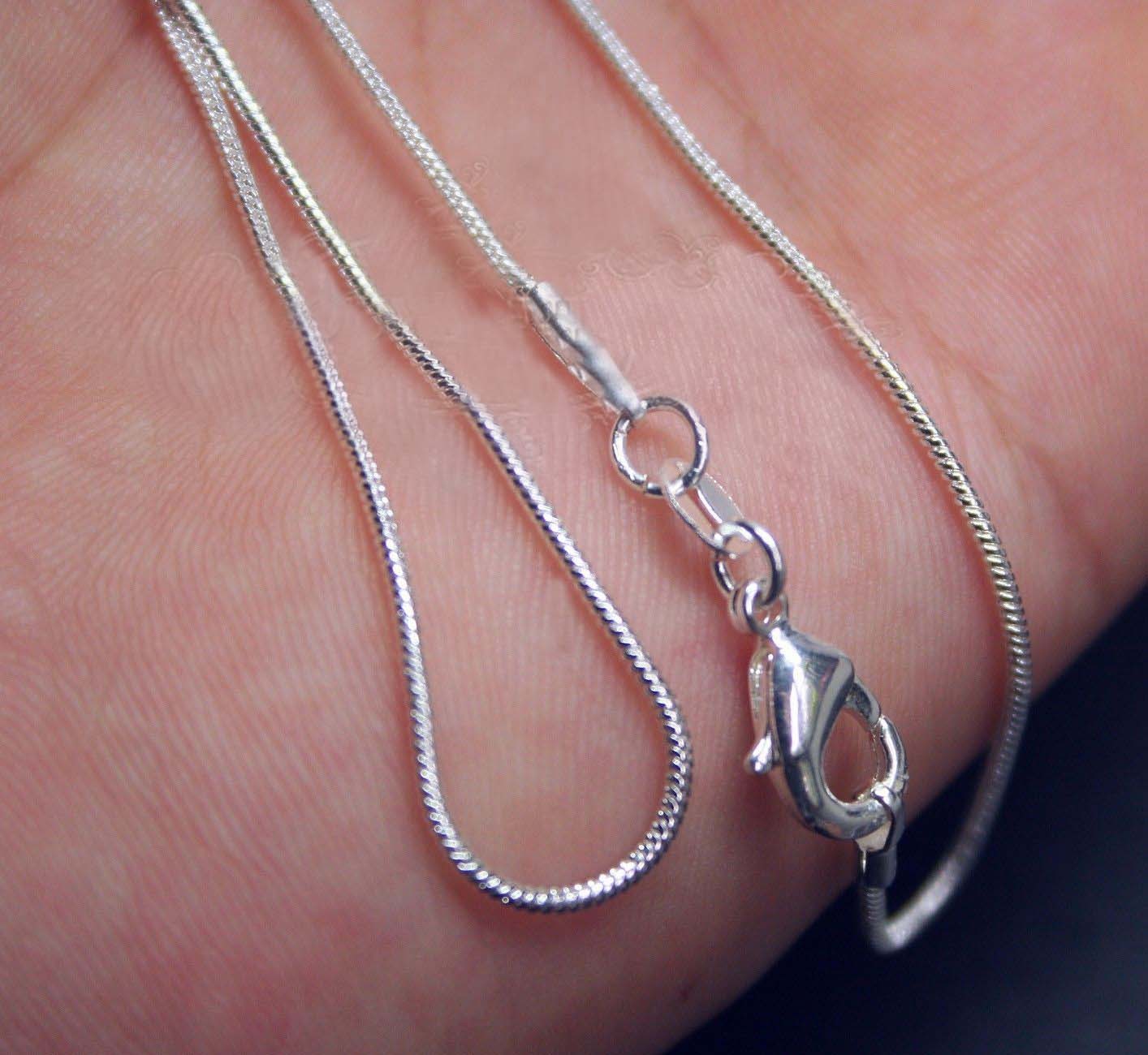Snake Chain Necklace 16-30″ 925 Sterling Stamped, Gold, Gunmetal Plated 1 or2MM