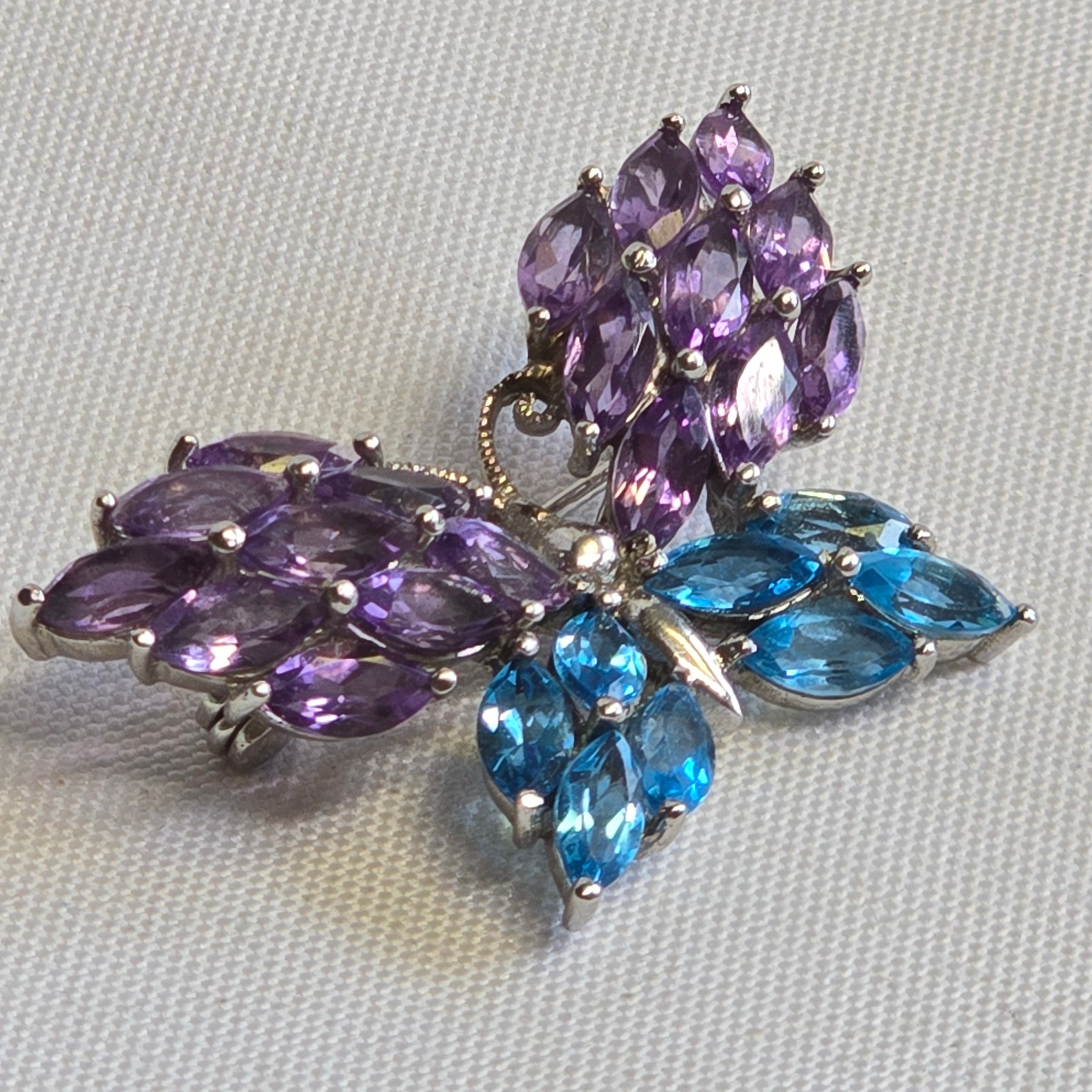 Sterling Silver Pin / Pendant Combo 13.1g Fine Jewelry Multicolor Stones *READ*