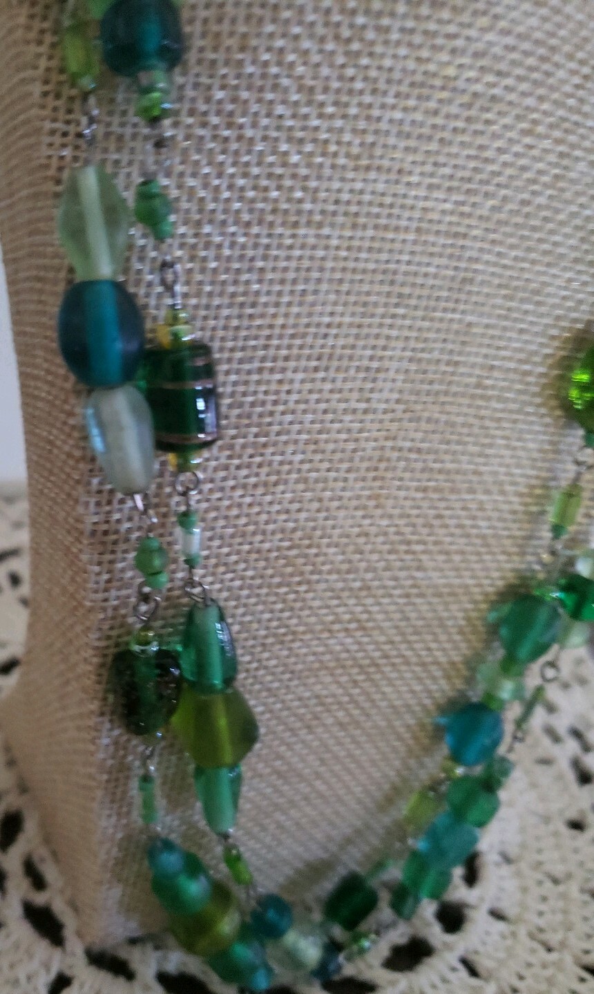 Semi-Precious Stone, Beaded Necklace ~ 19″ Long ~ Multi Colored ~ New ~ 22