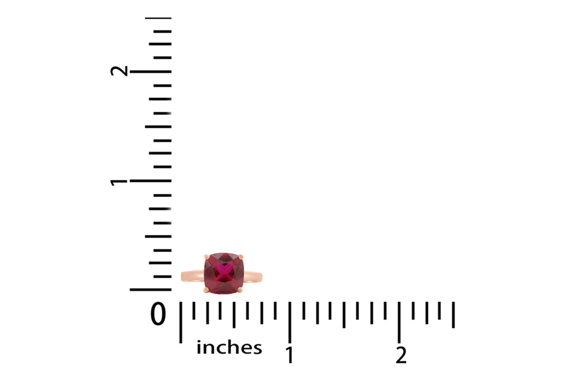 3 Ct Simulated Ruby Solitaire Wedding Ring 14k Rose Gold Plated Sterling Silver