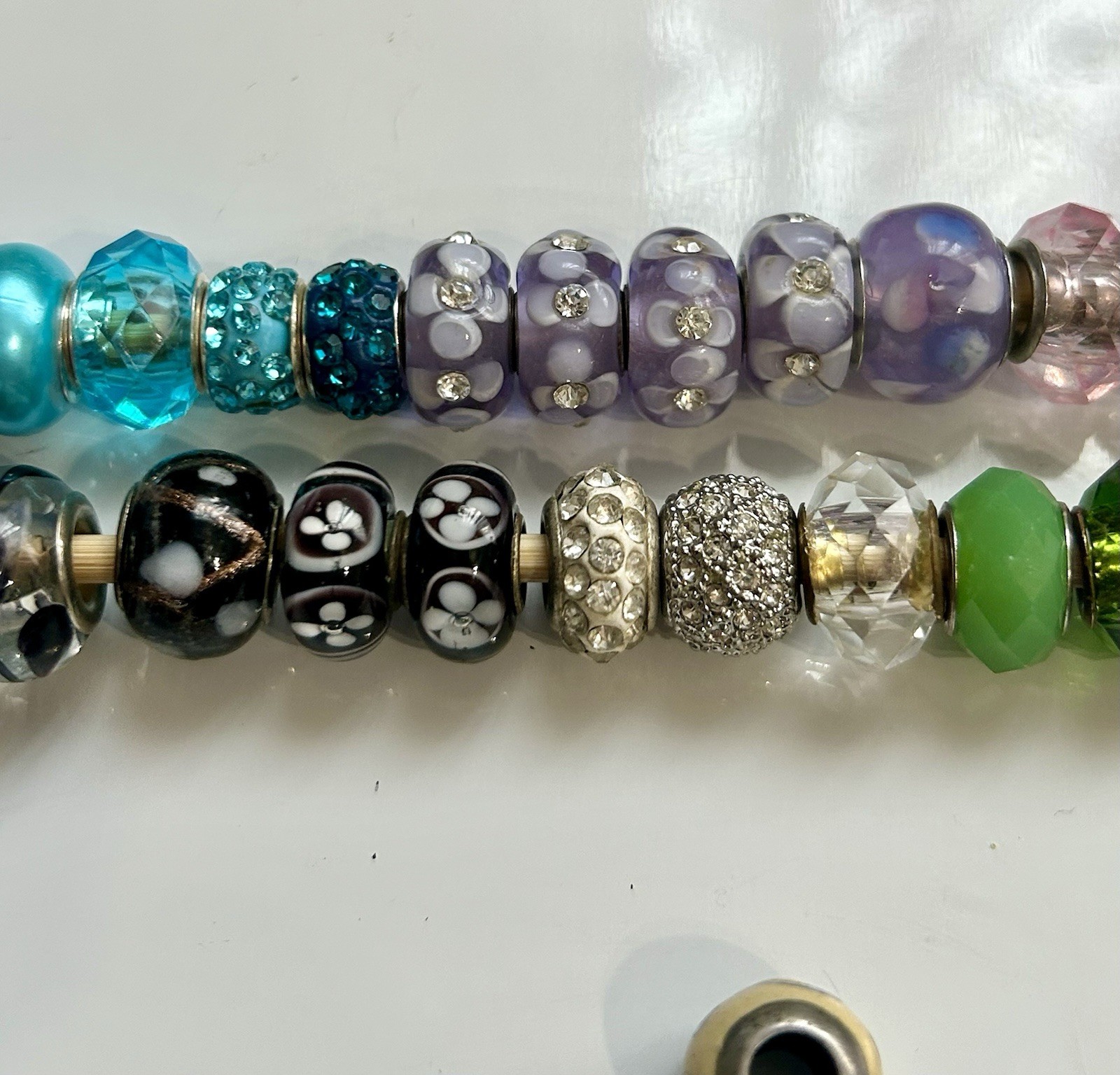 925 (13) Big Hole Murano Glass Beads Charms Unmarked (29) Italy MA (1) 2 Unknown