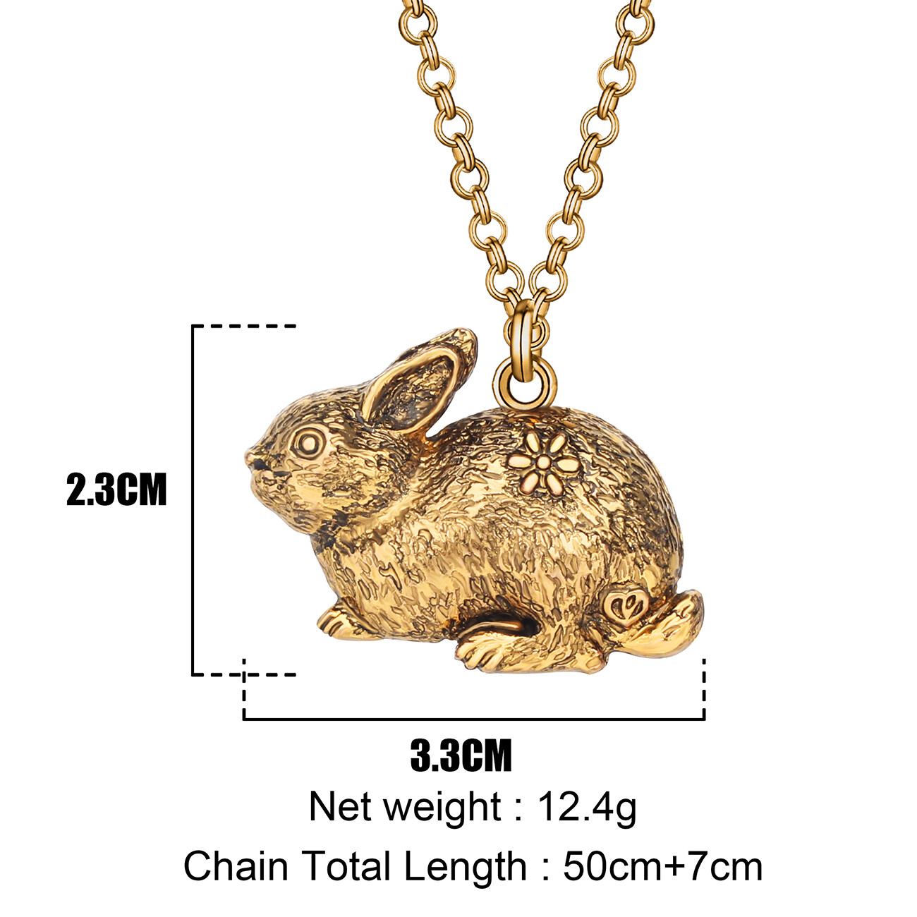 Antique Gold Easter Bunny Rabbit Necklace Pendant Jewelry Charms Easter Gifts