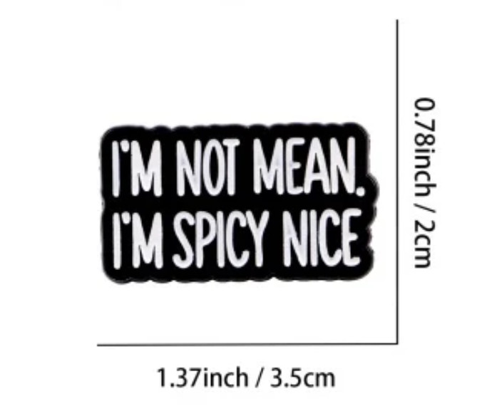 SPICY NICE PIN-2 OR MORE PINS SHIPPING IS $5.49-SPEND $20 SHIPPING IS FREE