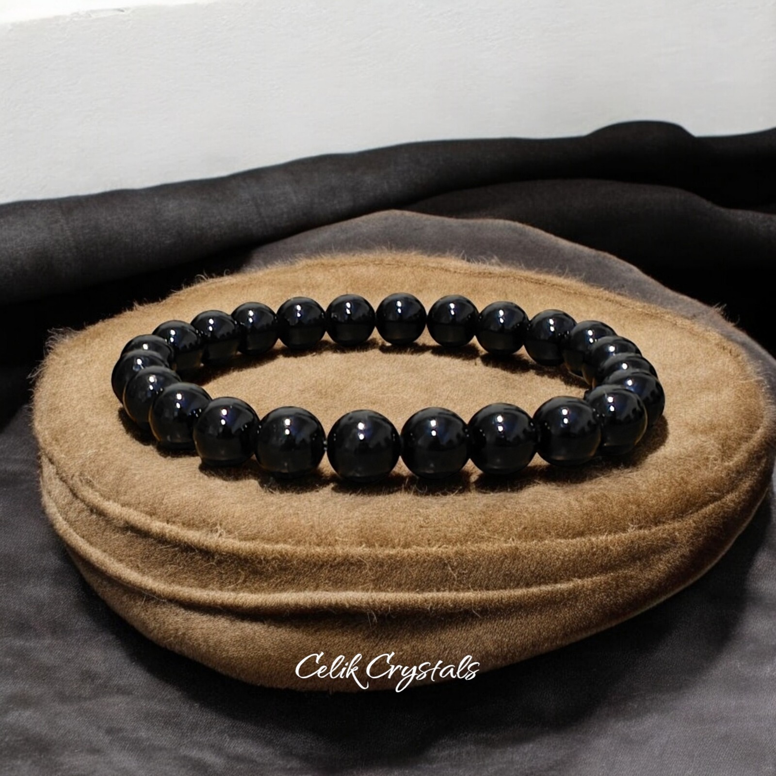 Black Tourmaline Bracelet Natural High Quality Stones 8mm