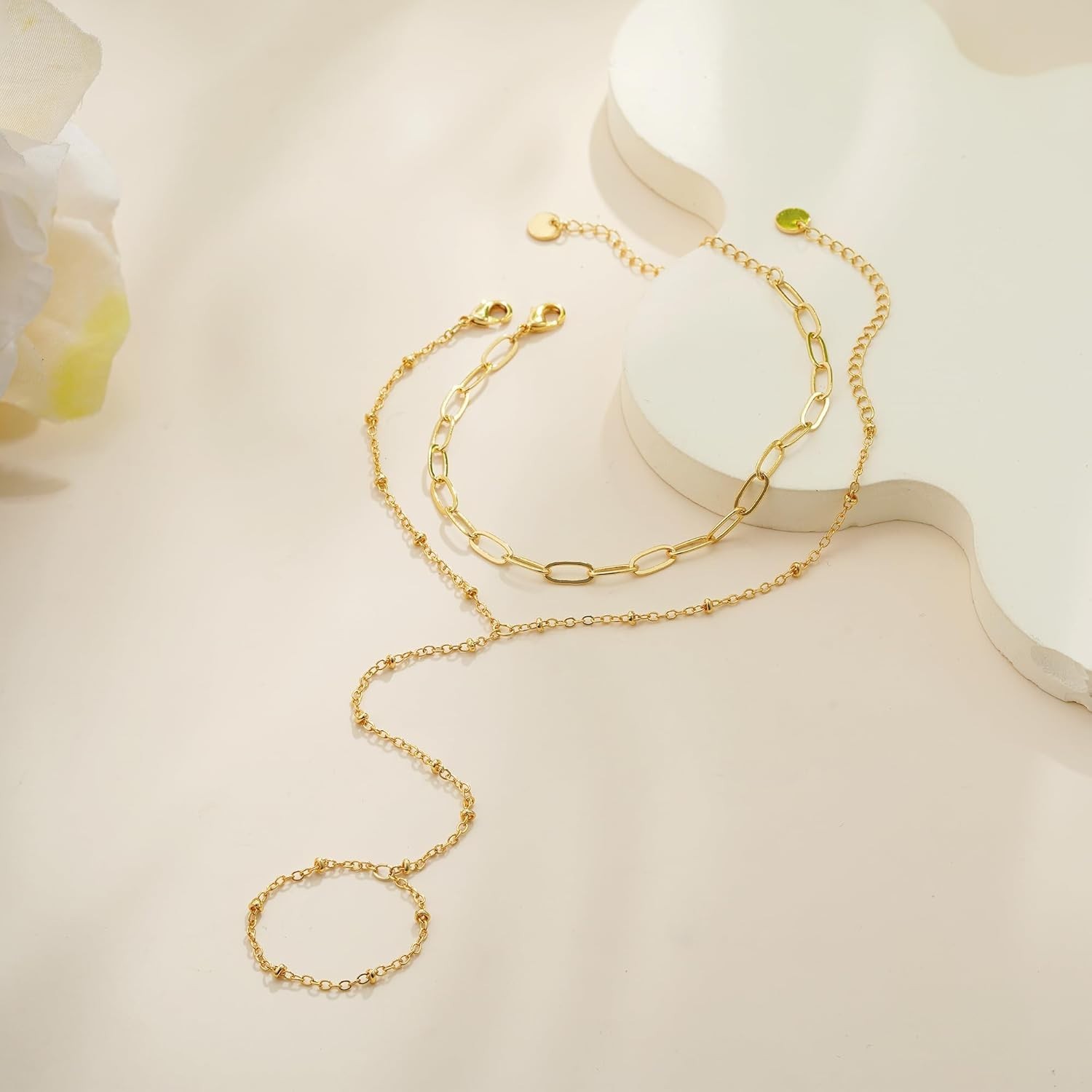 Hypoallergenic 14K Gold Plated Hand Chain Bracelet – Perfect for All Occasions