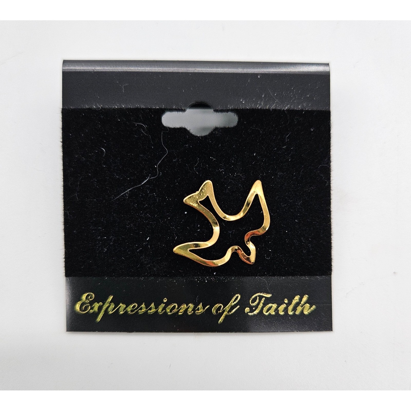 Expressions of Faith Gold Tone Dove Lapel Pin Brooch Religious Symbol