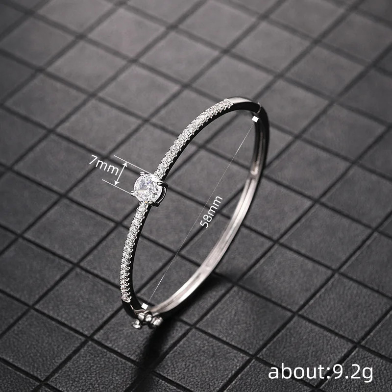 Fashionale Women’s Cubic Zirconia Bangle Silver Color/Gold Color.
