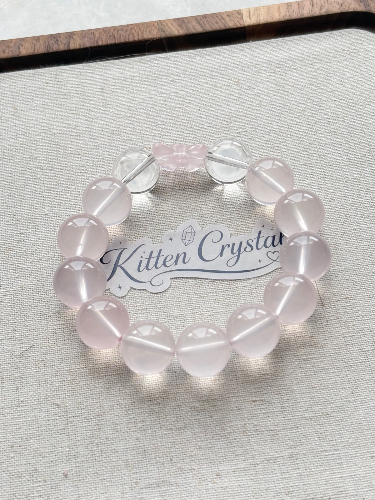 Natural Mozambique Six Star Pink Rose Quartz Crystal Beads Stretch Bracelet 13mm