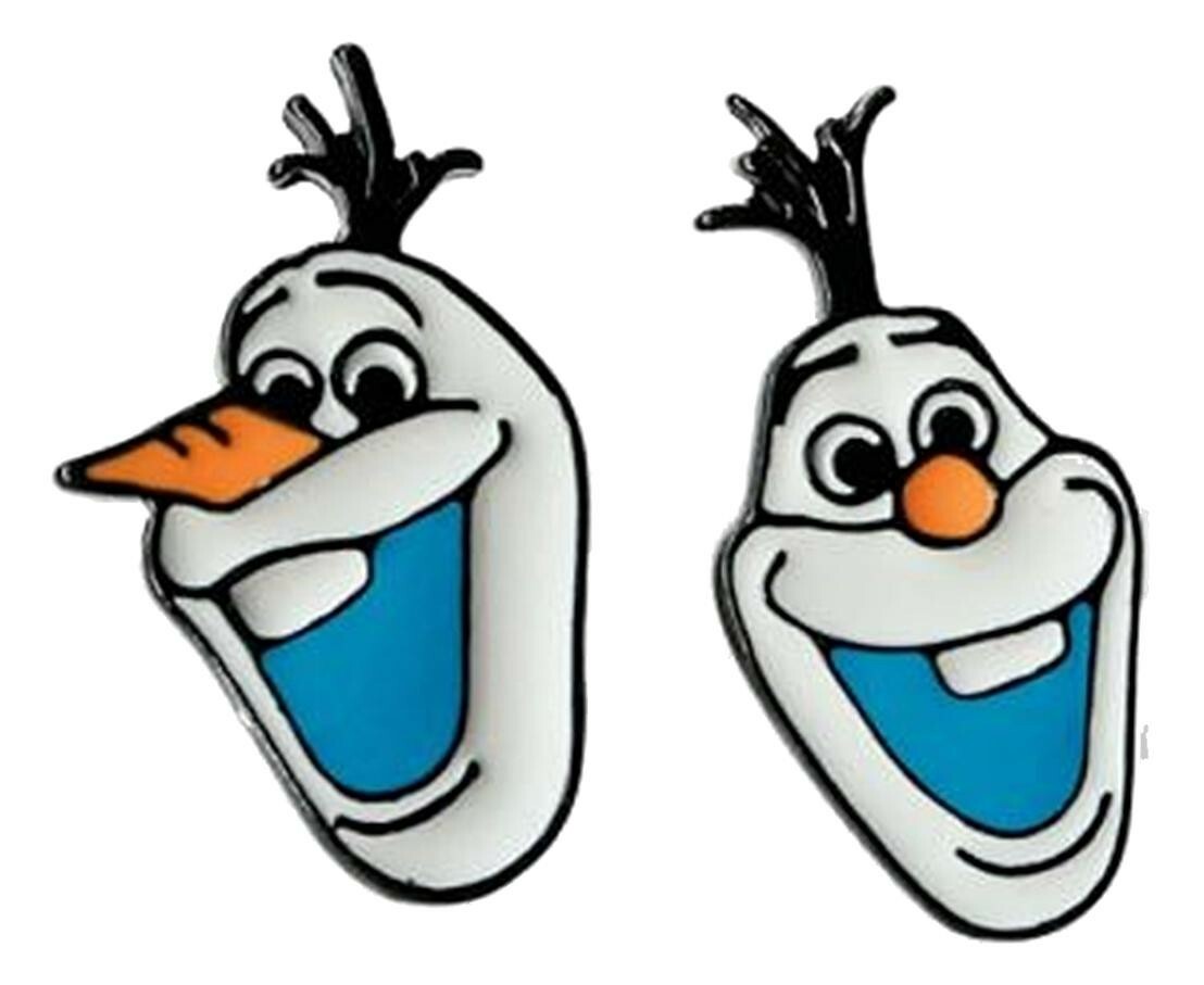 Olaf Character Head Metal Enamel Stud Earrings