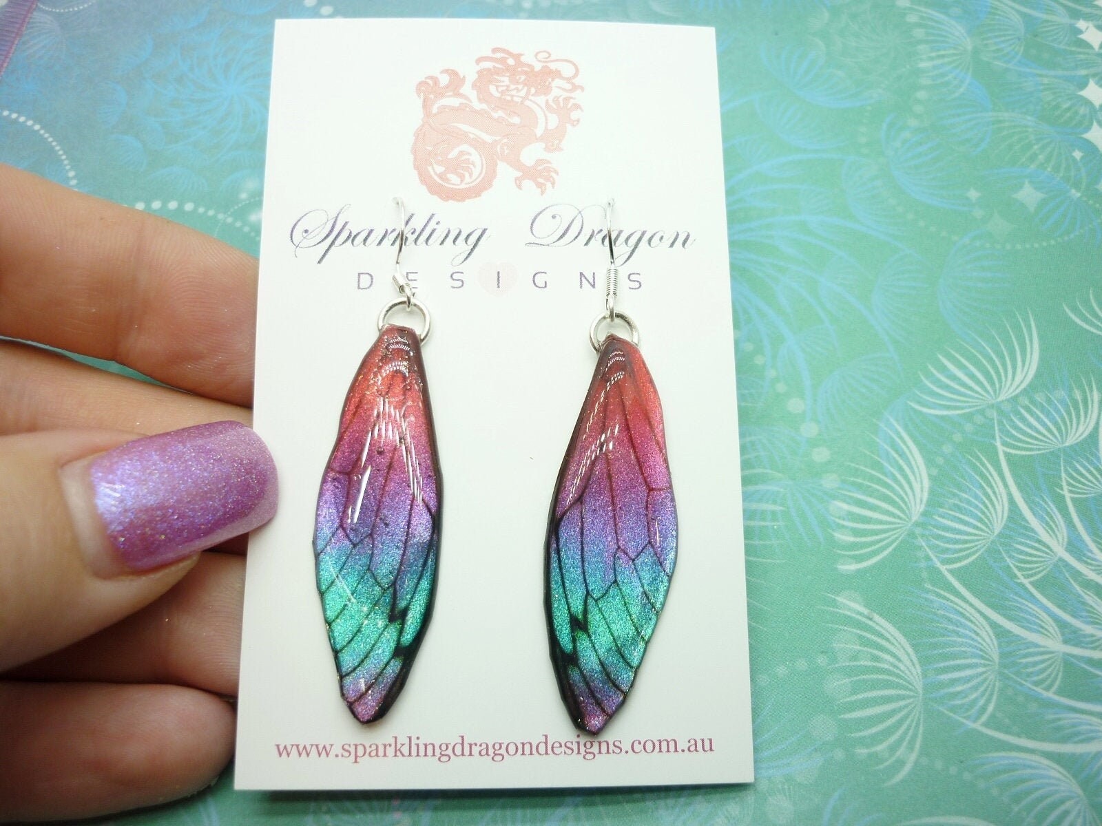 Butterfly Earrings Pink Purple Blue Sparkle – Fairy Jewellery, Fun Gift for her