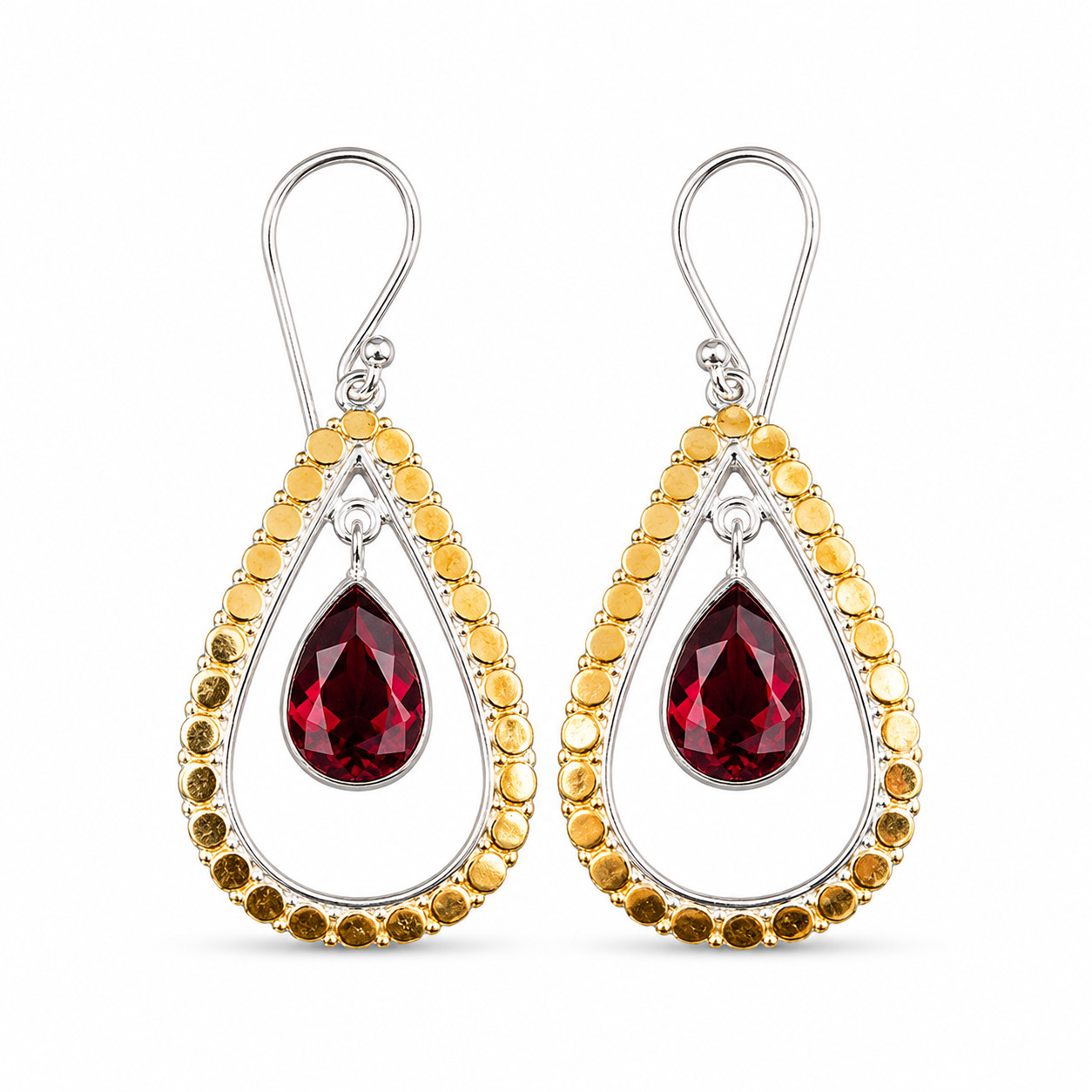 Pink Rubellite Yellow Gold Gift For Bridesmaid Drop/Dangle Earrings 2.27″