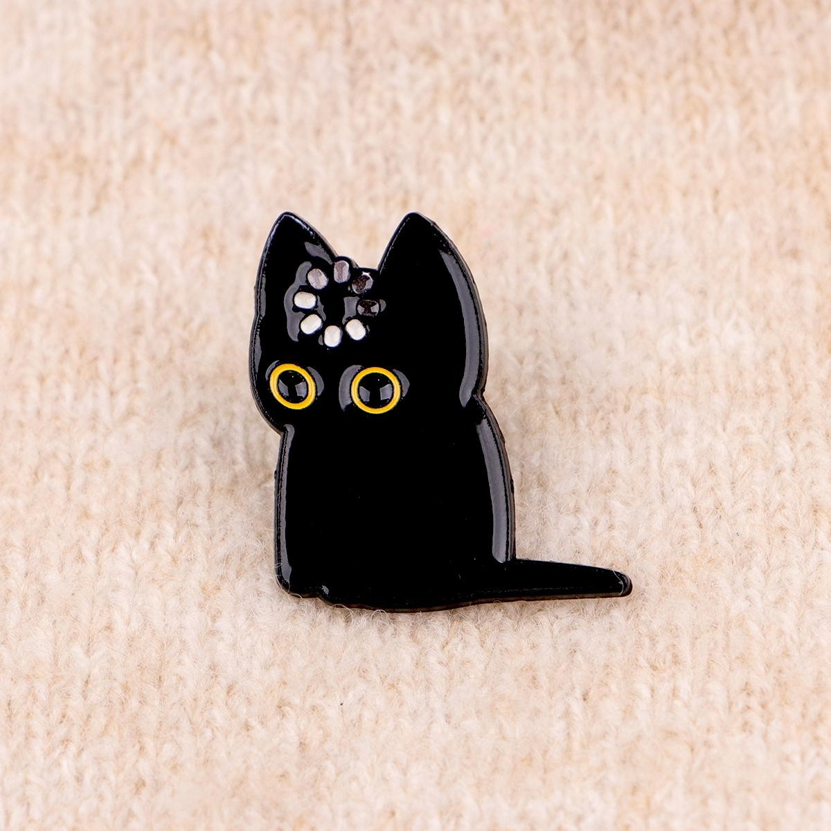 Loading Black Cat Enamel Pin Cute Brooch Lapel Badge Backpack Gift Animal Lover