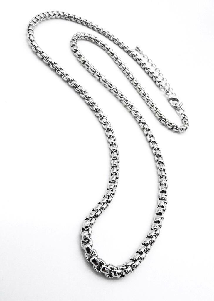 CLASSIC Silver Cable Box 2.5mm Width 18 + 2.5″ Extender Chain Necklace