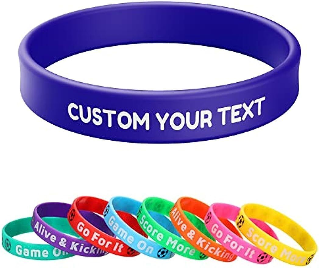 5PCS Custom Debossed Silicone Wristbands Personalized Rubber Bracelets Gifts