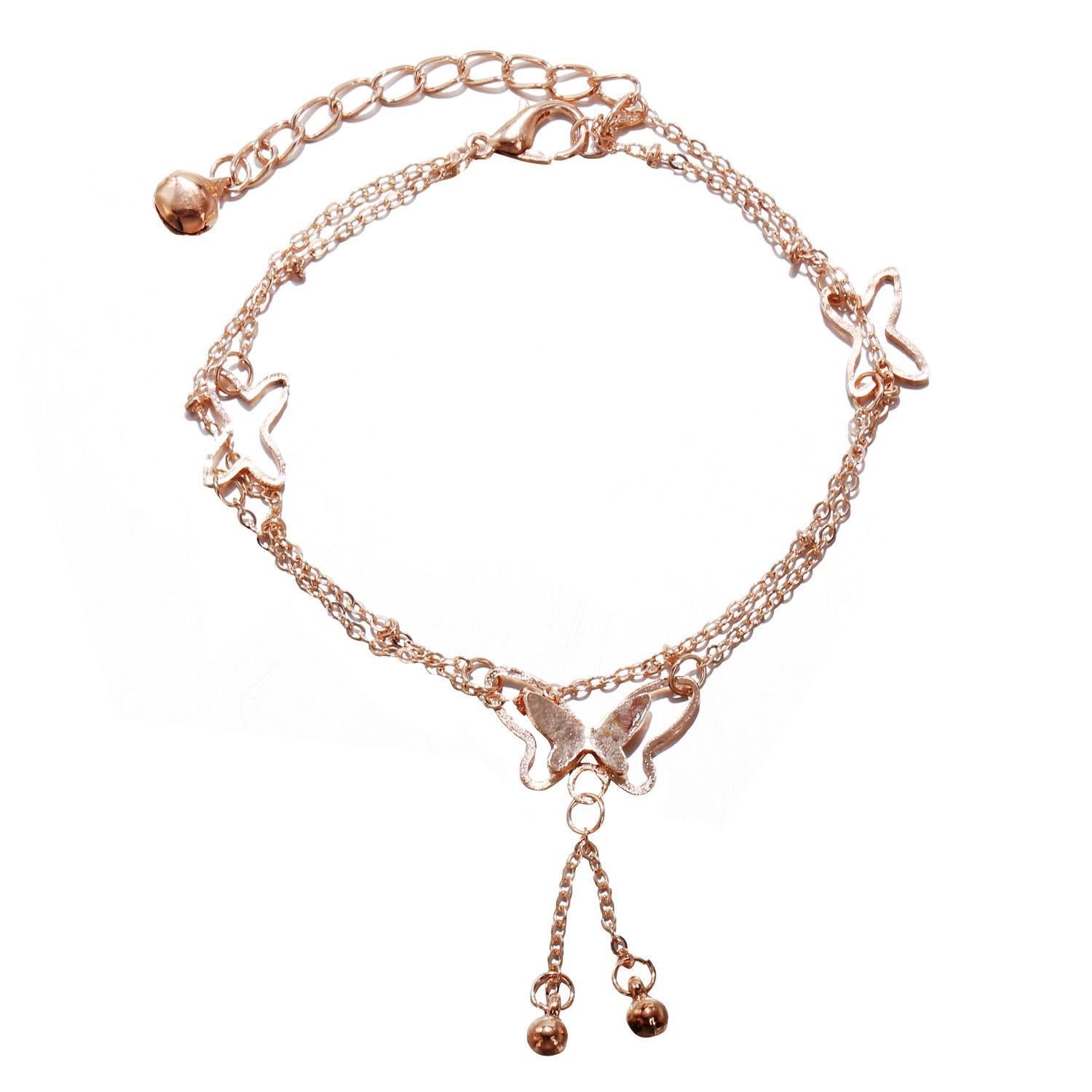 Anklets for Women Butterfly Tennis Chain Anklet Summer Beach Foot Jewelry girl