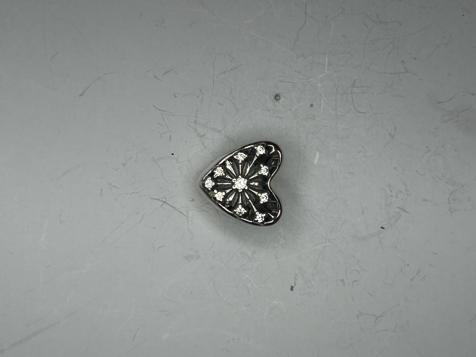 PANDORA Silver-Tone Heart of Winter Snowflake Charm Signed S925 ALE