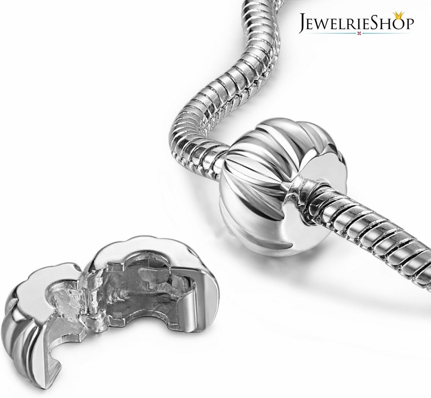 Clip Spacer Charm for Bracelet Clip Lock Stopper Bead Spacer European Openable B