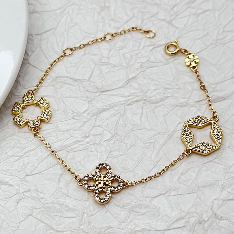 New Burch KIRA GOLD PAVE Clover Bracelet with Jewelry Pouch Size：21cm