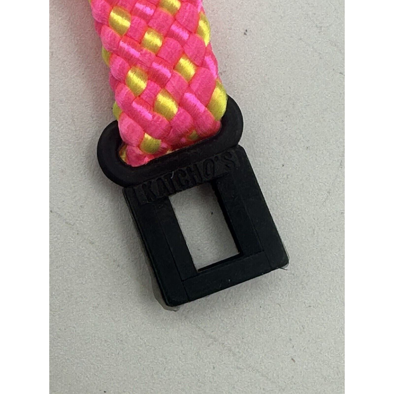 Vintage Katcho’s Bracelet Adult Unisex Surf Skate Pink / Yellow Braided Wrap