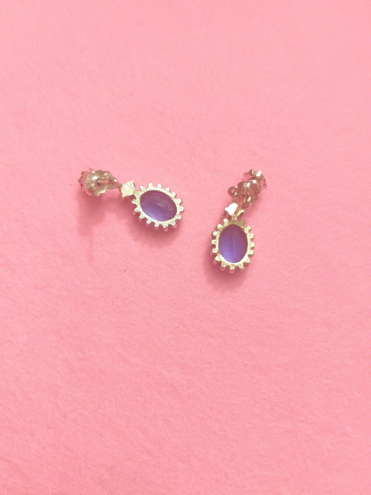 Vintage Avon Majestic Princess Faux Sapphire 125th Earrings. Very Good Condition
