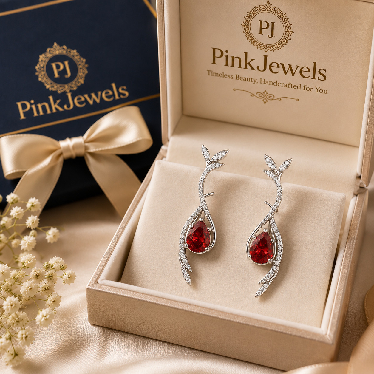 Pear Cut Natural Garnet Earrings 925 Sterling Silver Push Back Earrings