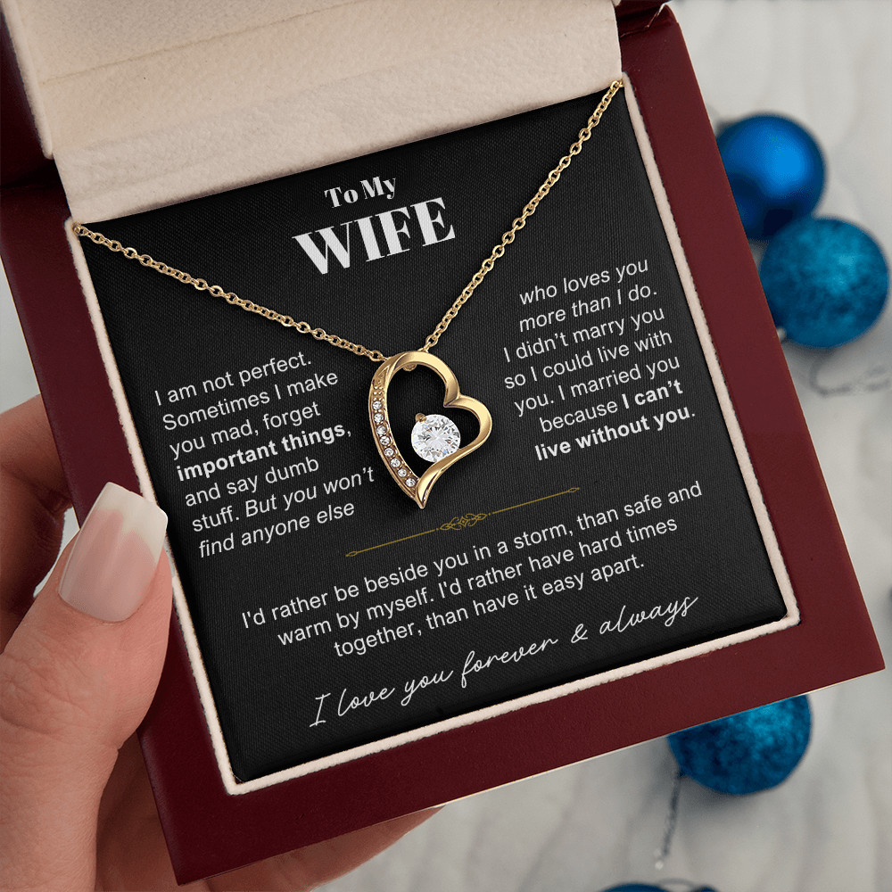 To My Wife Heart Necklace Anniversary valentines meaningful Gift From Husband