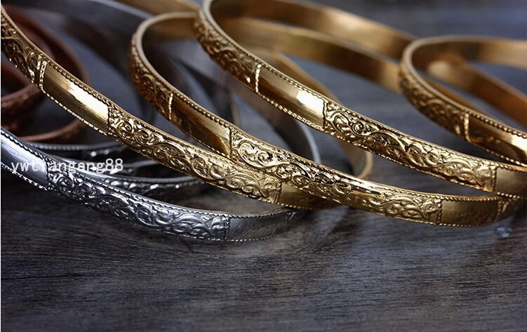 Women’s 12pc Tri-Color Gold Silver Rose Gold Stainless Steel Bracelet Bangle Set