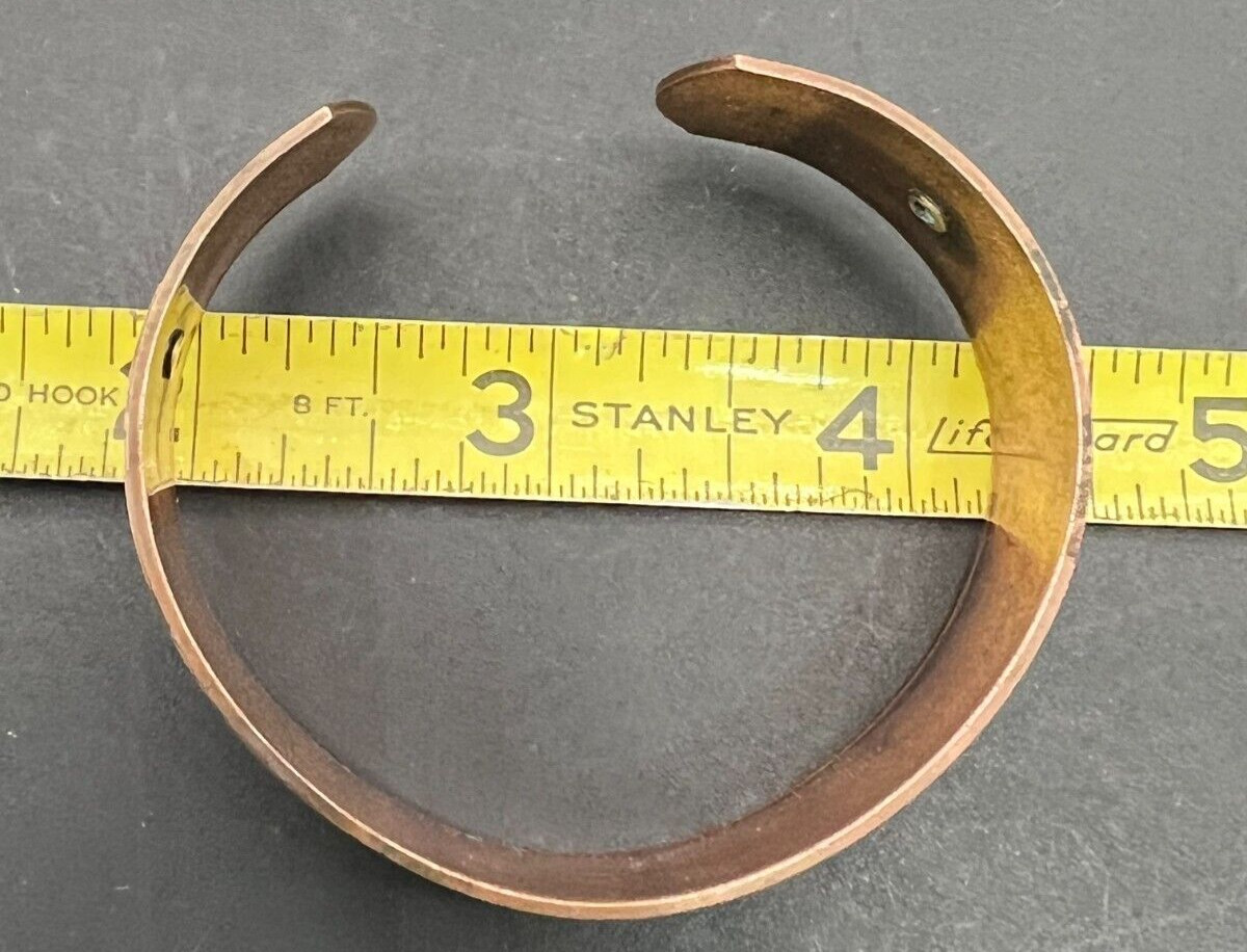 Vintage Greek Key Copper and Brass Bracelet Cuff 30g