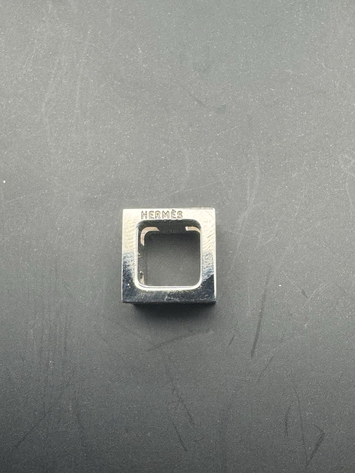 Authentic Hermes H Cube Pendant Bicolour Black And Silver Pendant Only
