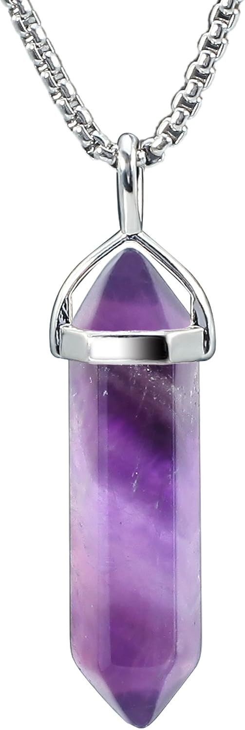 Stunning 18” Amethyst Healing Crystal Necklace – Perfect Gift for All Occasions