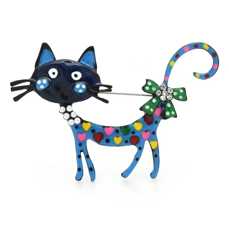 Lovely Cat Enamel Brooch Animal Casual Party Pins Jewelry For Women Men