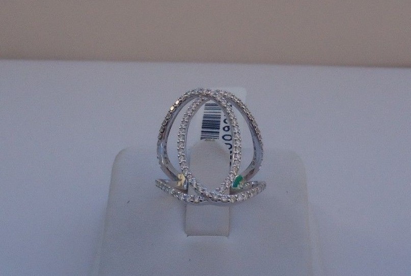 STERLING SILVER DESIGNERS RING W/ 2.50 CT LAB CREATED DIAMONDS /SIZE 5,6,7,8,9