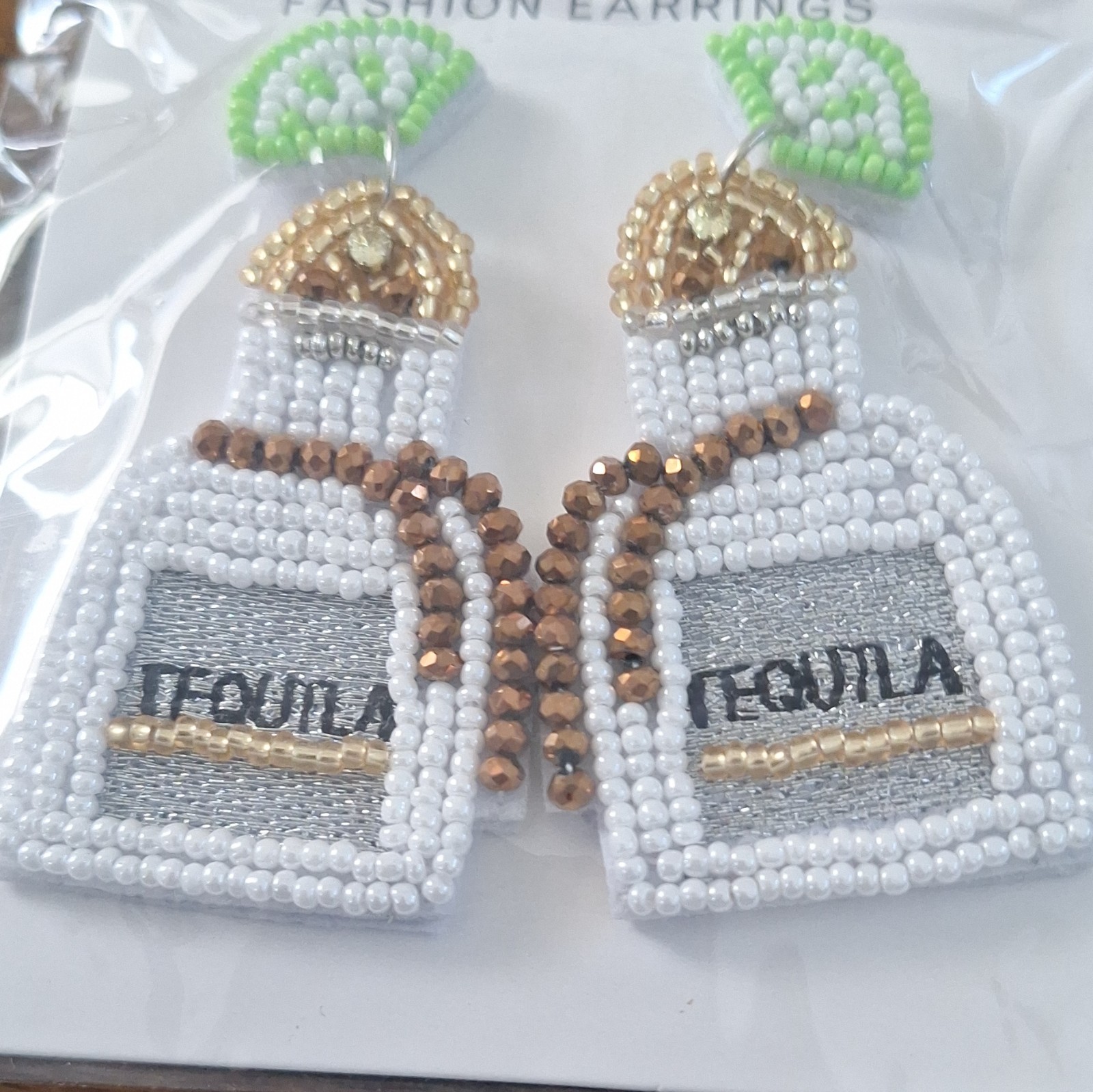 SERRA Beaded Tequila Bottle Dangle Earrings Multicolor Nickel-Free 711407