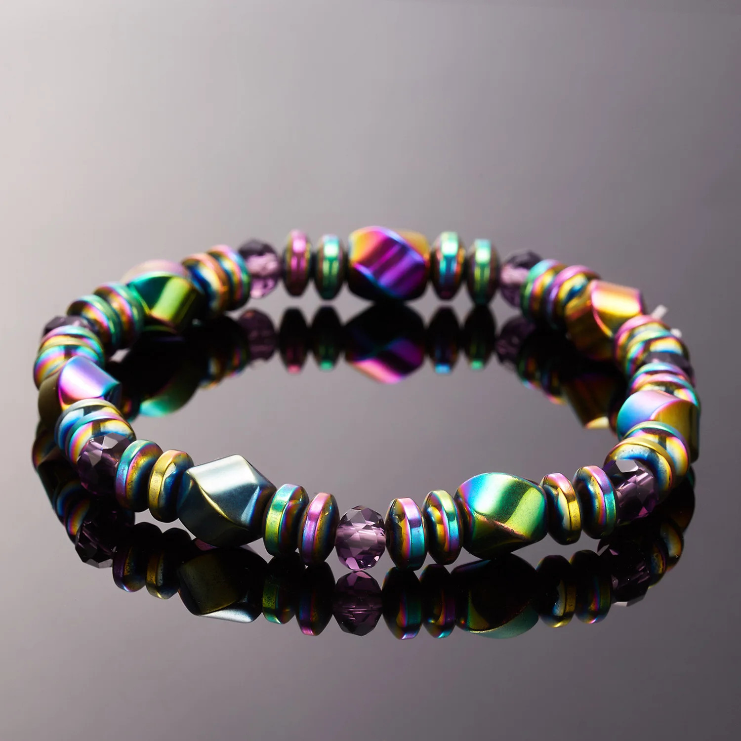 Colored Magnetic Energy Natural Stone Bracelet Men Health Care Therapy Slimming