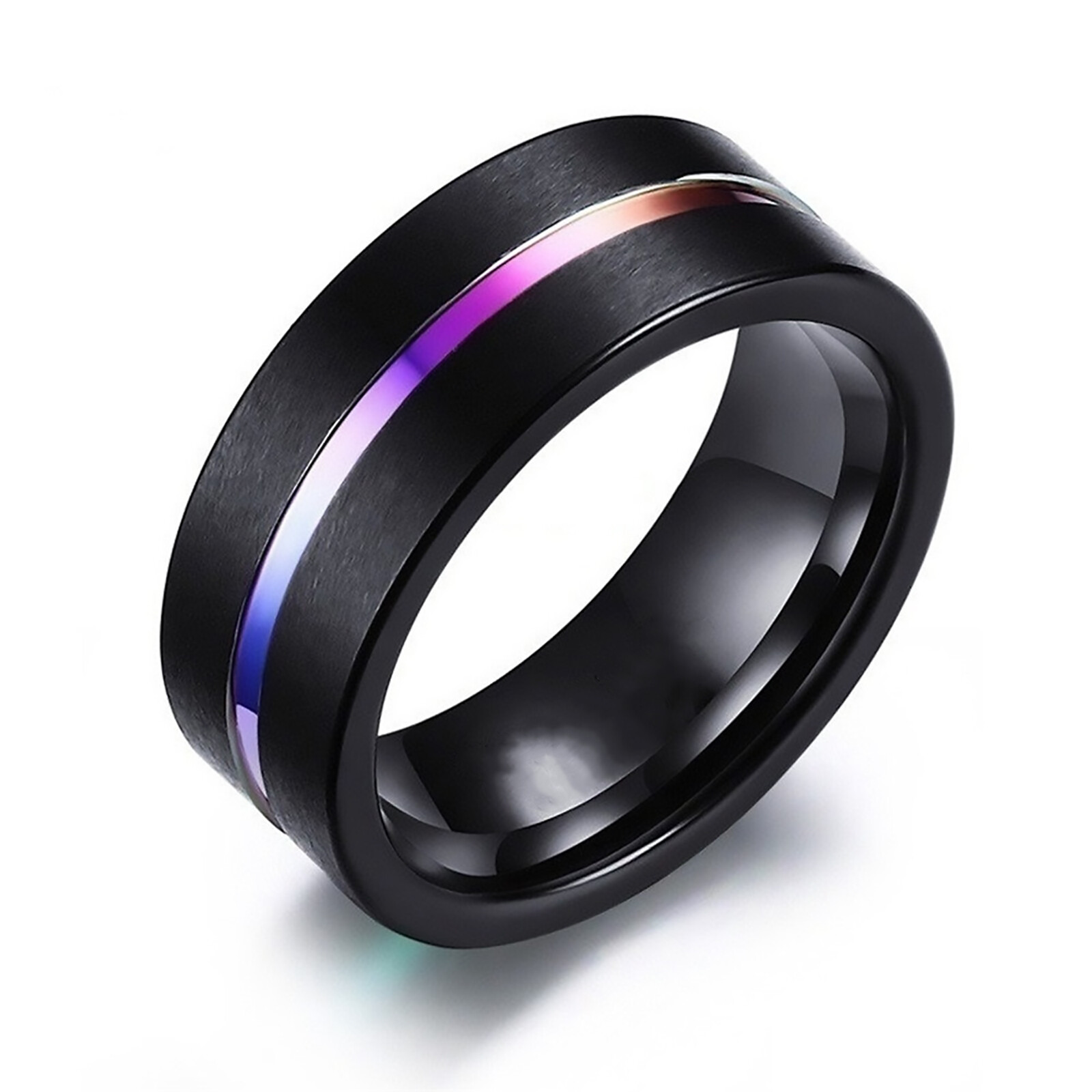 Couple Ring Set His&Hers Cubic Zirconia Stainless Steel Promise Stacking Band