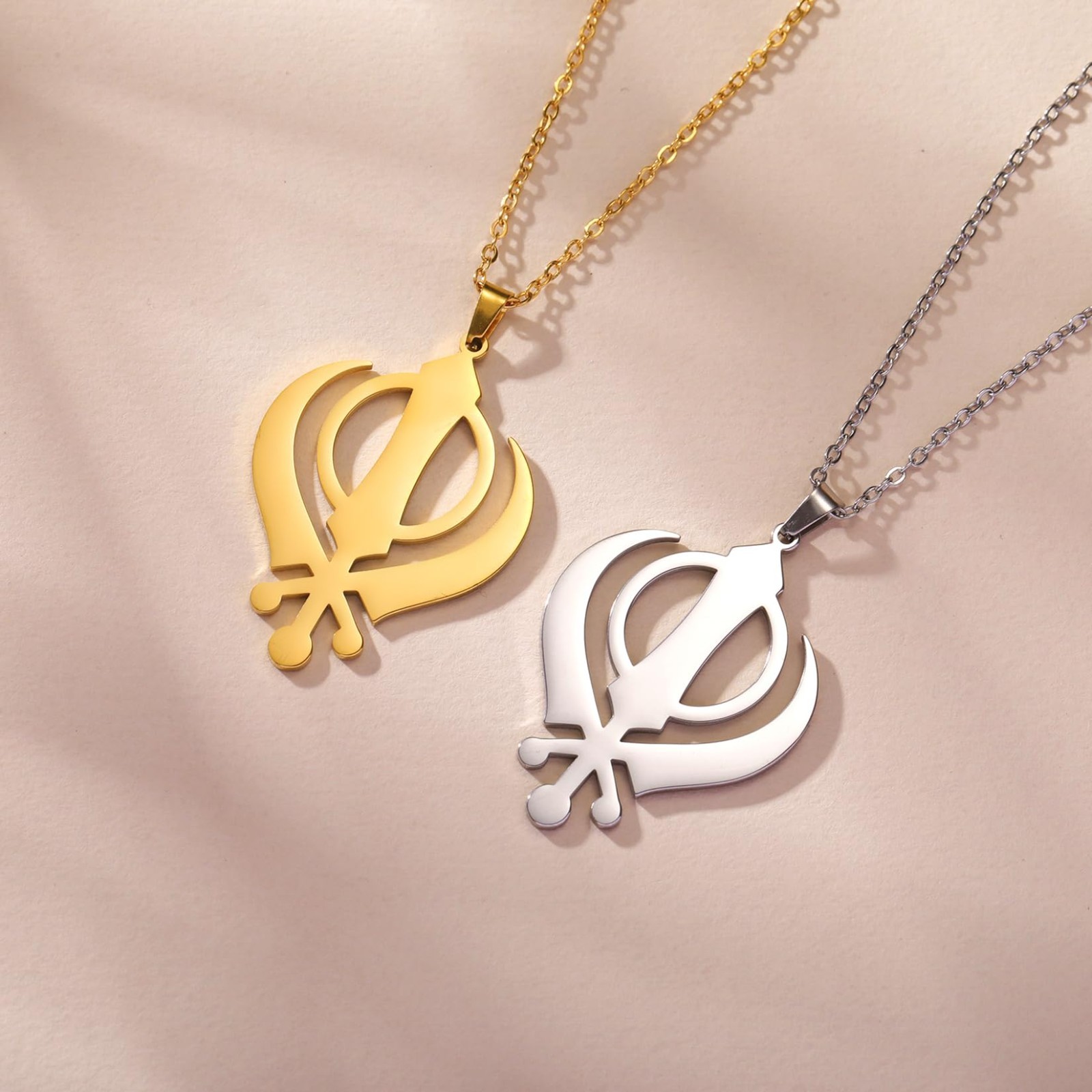 Sikh Khanda Necklace Pendant – Punjabi Sword Symbol Jewelry for Men & Women, Amu