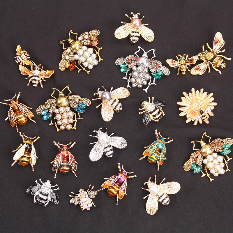 Women Men Unisex Bees Lover Brooch Fashion Insects Honeybee Pins Badge Jewelry