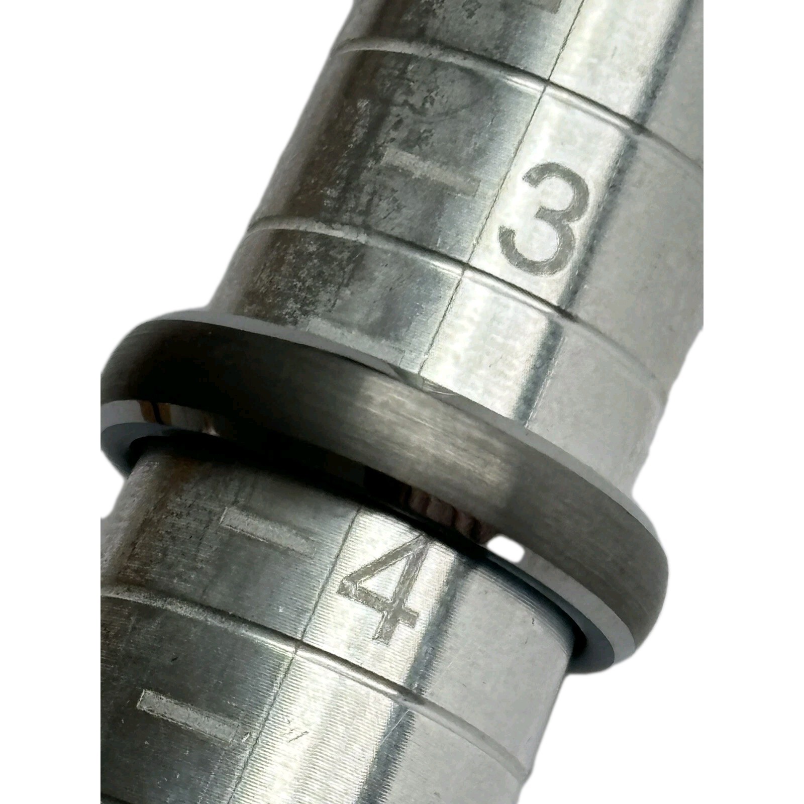 Stainless steel ring / size 4 / dark gray to black on outside /blue on inside
