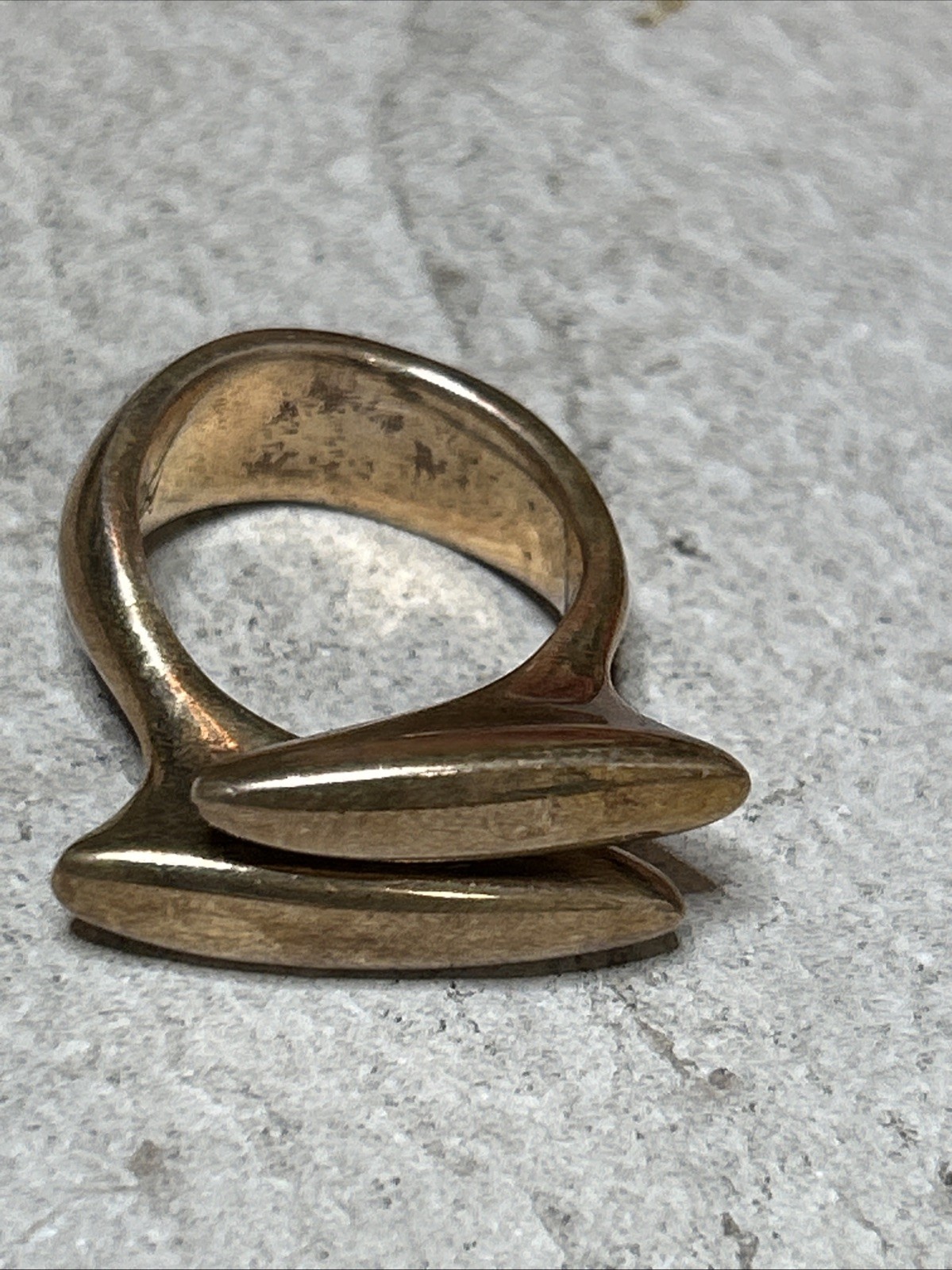 56. Monica Castiglioni MC Bronze Rose gold tone Open Design Ring 13.4g, 6.5-.75s