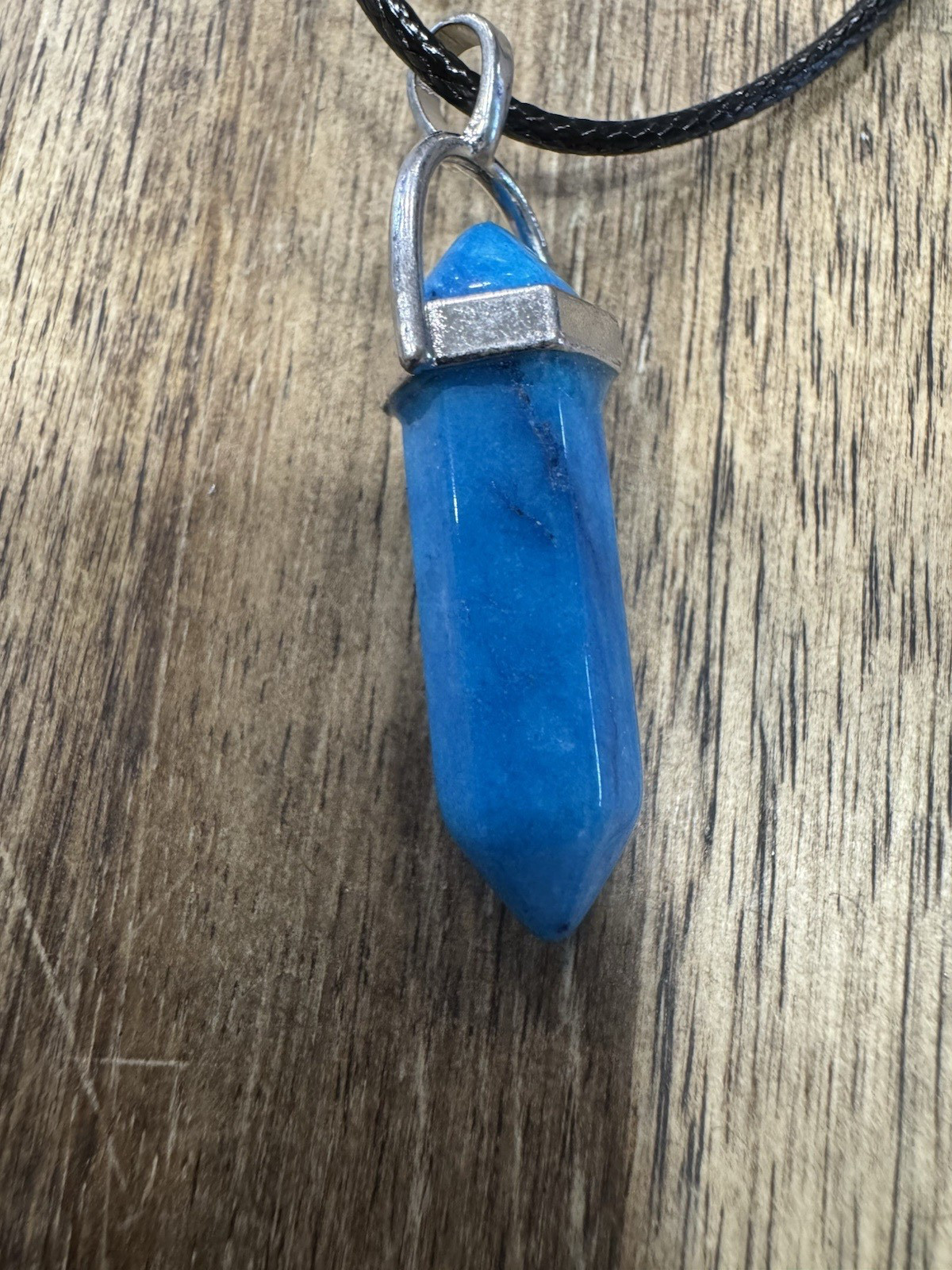 Blue Hexagon Pendannt Necklace