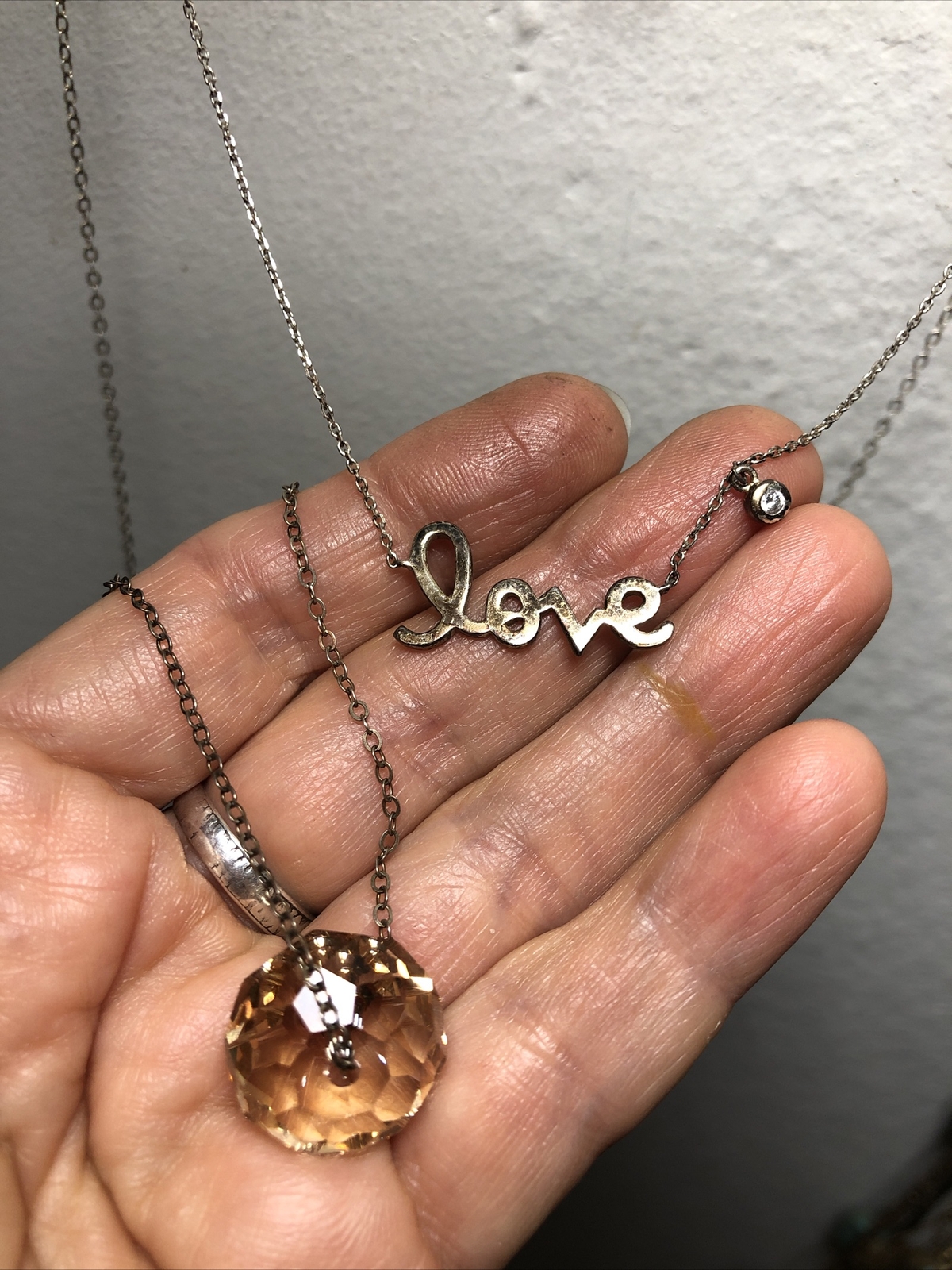 Vintage 925 Sterling Silver Mixed materials Pendant Necklaces Lot of SIX 26g