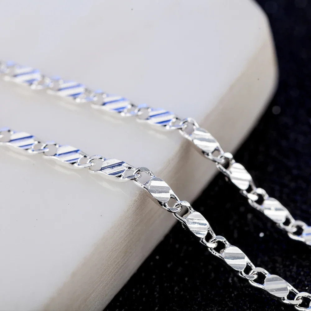 40-75CM 925 Sterling Silver 2mm Charm Chain Necklace Women Man Fashion Jewelry