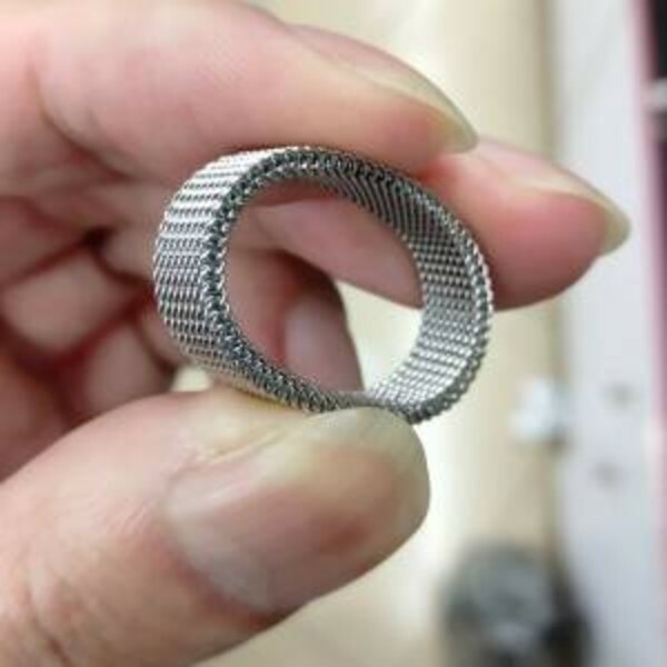 316L Stainless Steel Ring Flexible Silver Mesh