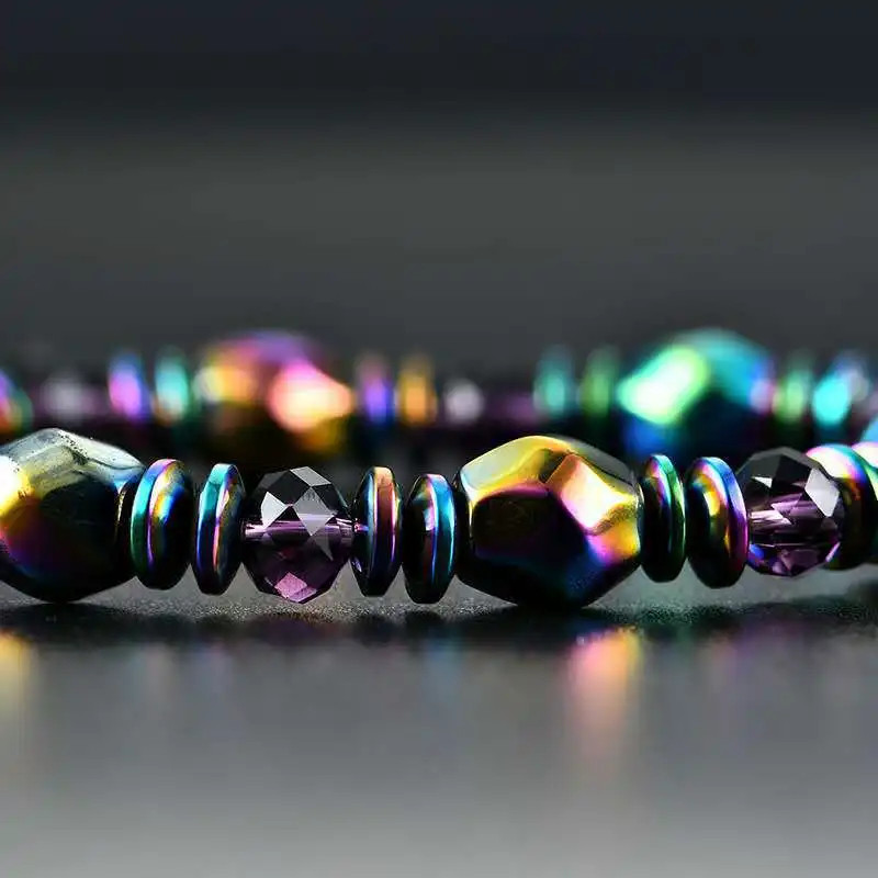 Colored Magnetic Energy Natural Stone Bracelet Men Health Care Therapy Slimming