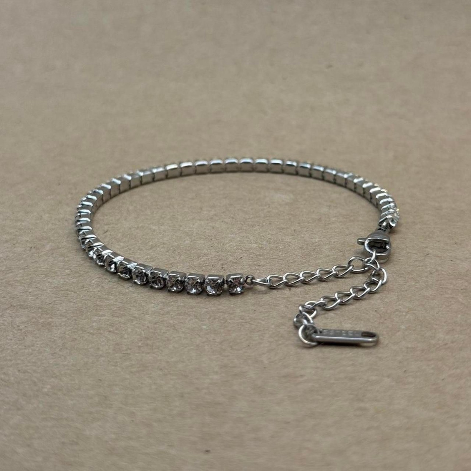 Stainless Steel CZ Tennis Bracelet Silver Cubic Zirconia Stackable Chain
