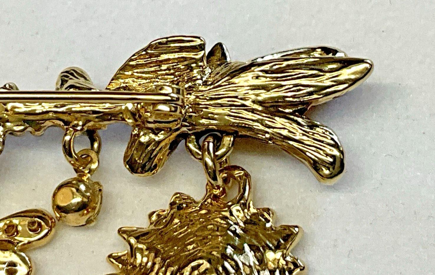 Broch Pin St John Enamel Sunflower Dragonfly Ladybug Rose Branch Charm