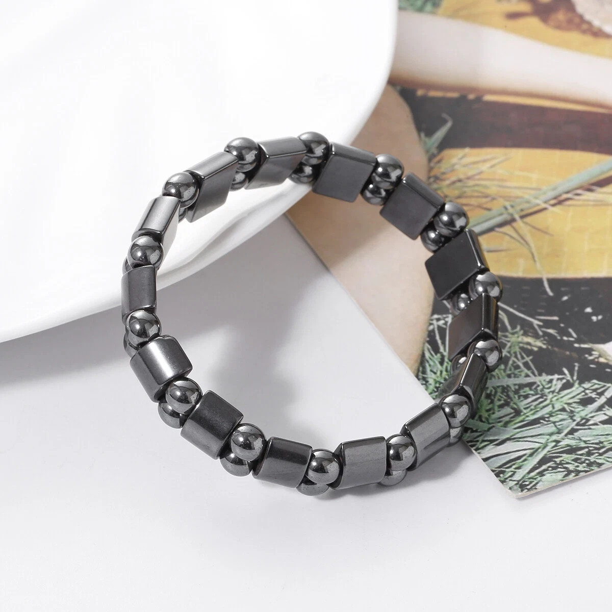 Magnetic Hematite Bracelets Pain Relief Powerfull Elastic Therapy Arthritis Gift